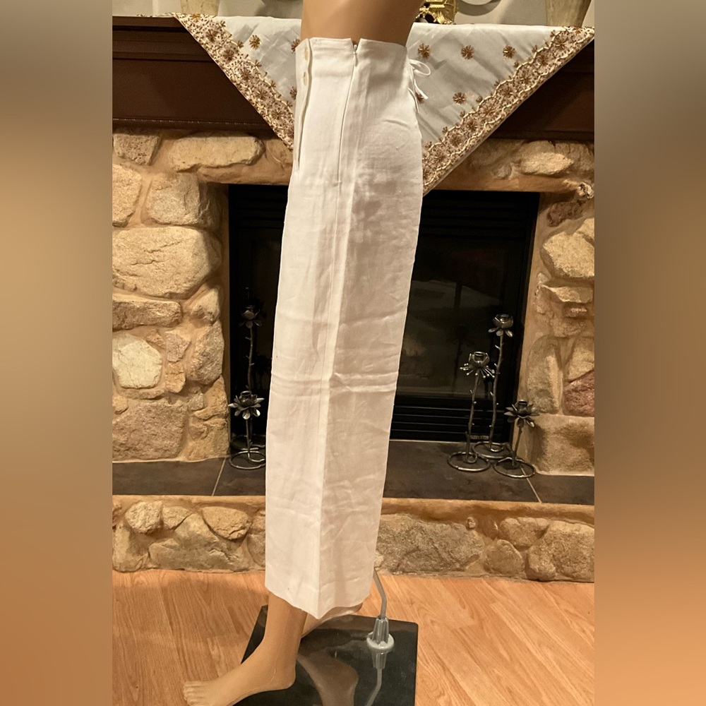 J Crew button front high waist sailor white pants 6 - Picture 7 of 11